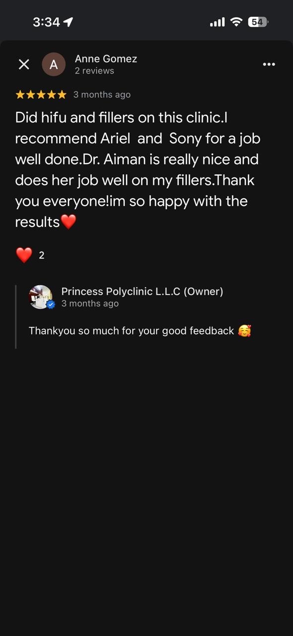Google review for Dr. Aiman Aijaz (5)